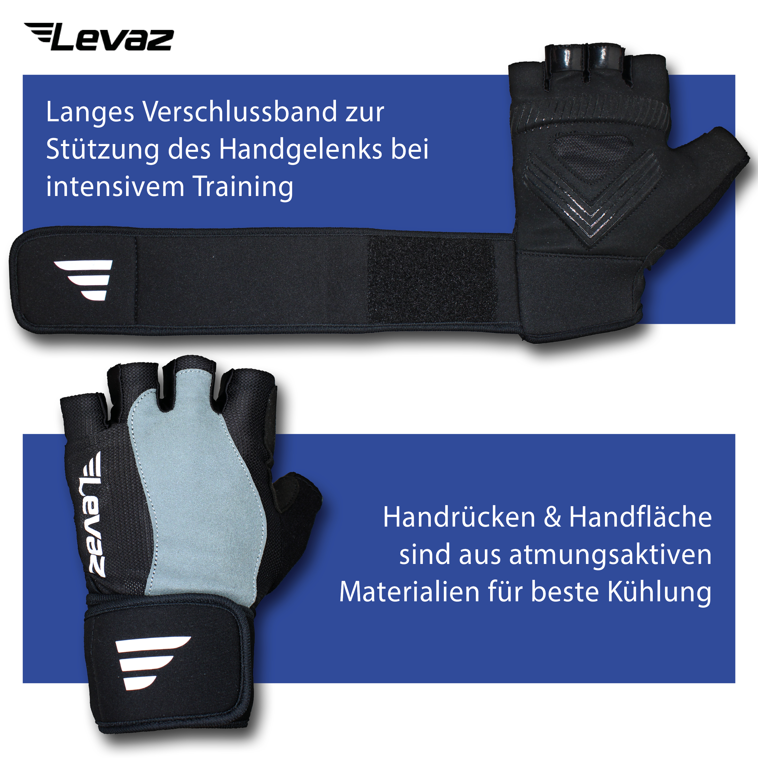 Levaz Fitness Handschuhe Trainingshandschuh Kraftsport Gym Gloves Herren Damen 